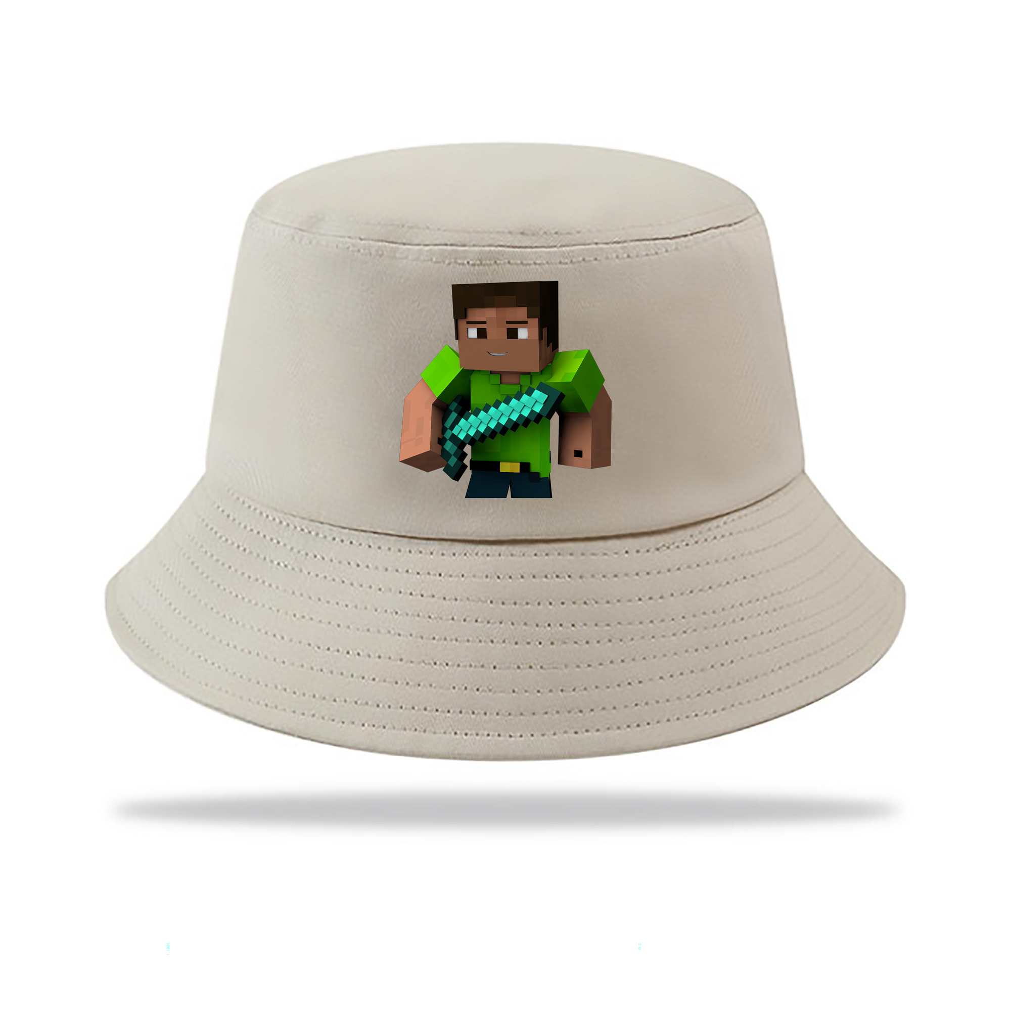 （画像用） マインクラフト ブロックの世界 Minecraft MC Block world アウトドア日除けバケットハット